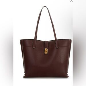 Donna Karan BridgeHampton Leather Tote. Dark Burgundy.